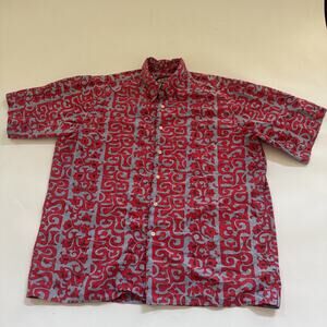 Phil Edwards by Reyn Spooner Hawaiian Shirt Mens Large Tribal Floral EUC